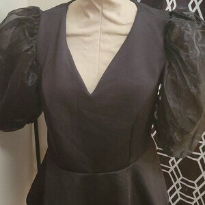 Black peplum top